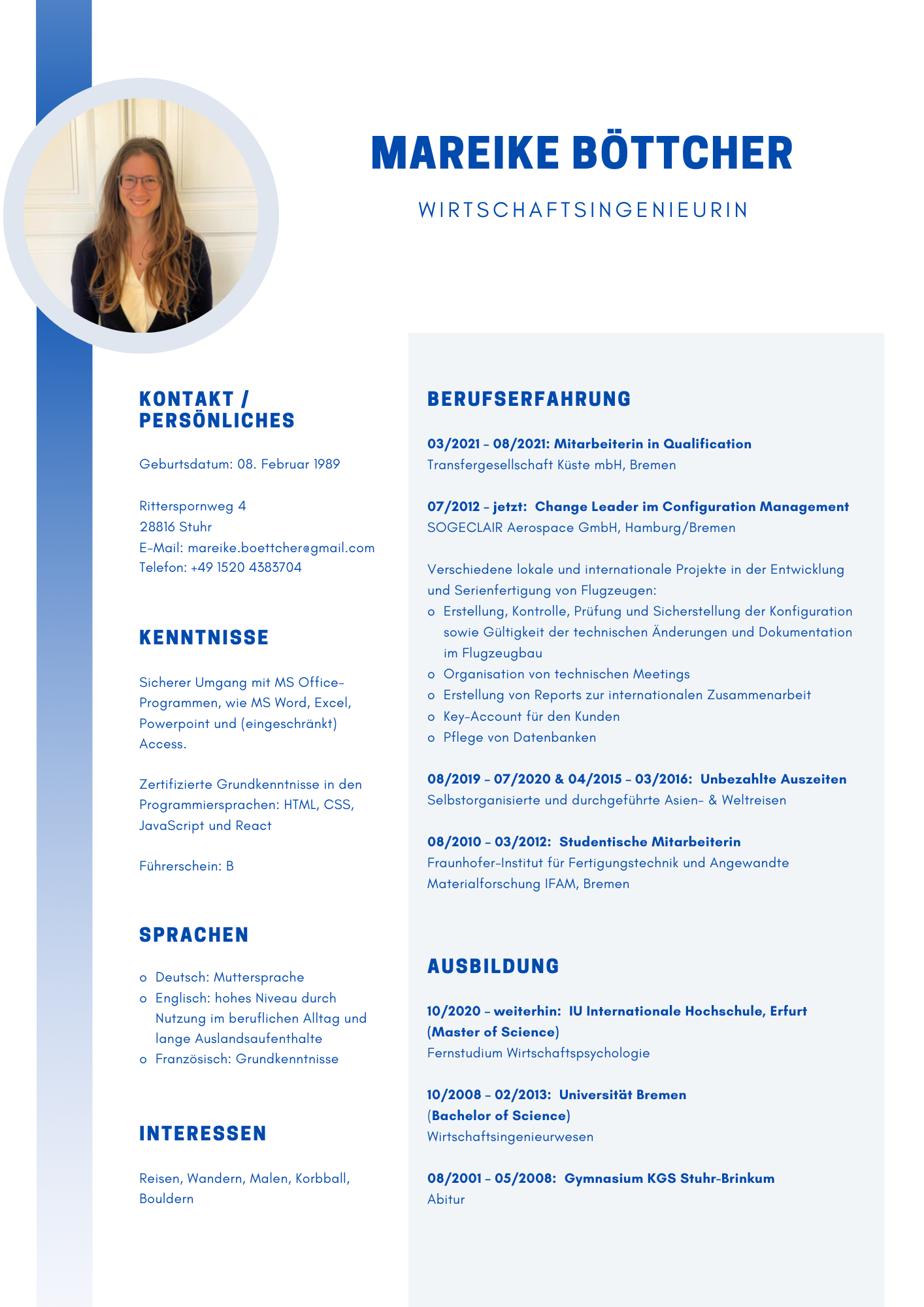 Curriculum Vitae German Mareike Boettcher